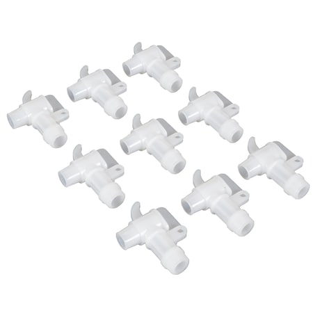 Vestil 9 Pk 3/4" Bung Drum Facuet Fixed, 9PK VDFT-9PKG